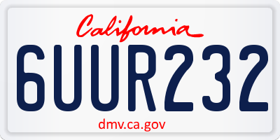 CA license plate 6UUR232