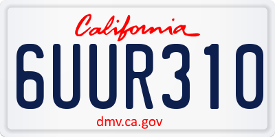 CA license plate 6UUR310