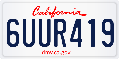 CA license plate 6UUR419