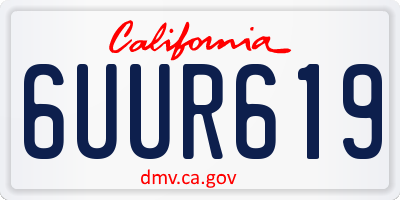 CA license plate 6UUR619