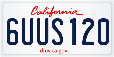 CA license plate 6UUS120