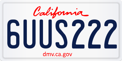 CA license plate 6UUS222