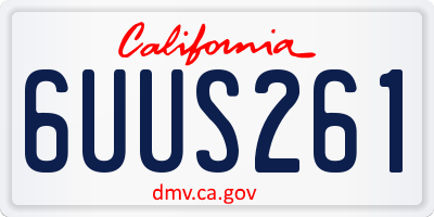 CA license plate 6UUS261
