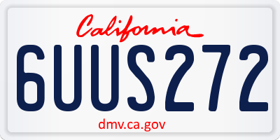 CA license plate 6UUS272