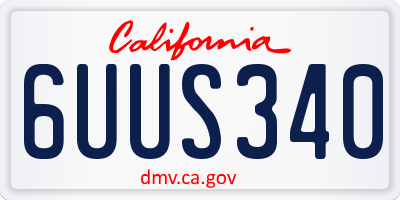 CA license plate 6UUS340