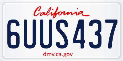 CA license plate 6UUS437