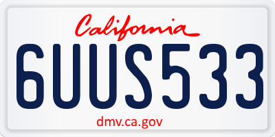 CA license plate 6UUS533