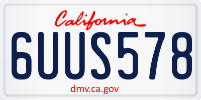 CA license plate 6UUS578