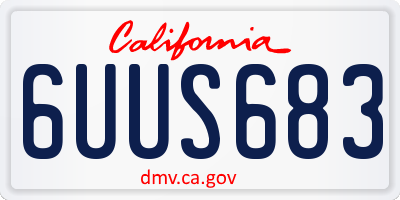 CA license plate 6UUS683