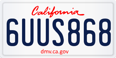 CA license plate 6UUS868