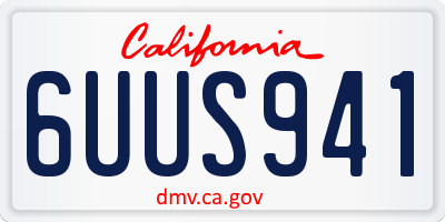 CA license plate 6UUS941