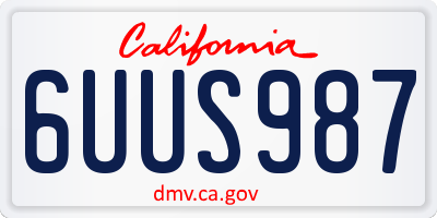 CA license plate 6UUS987