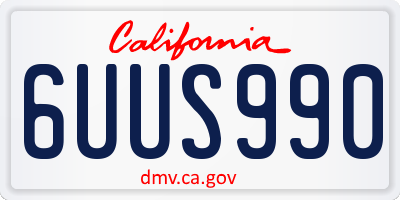 CA license plate 6UUS990