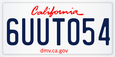 CA license plate 6UUT054