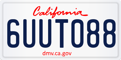 CA license plate 6UUT088
