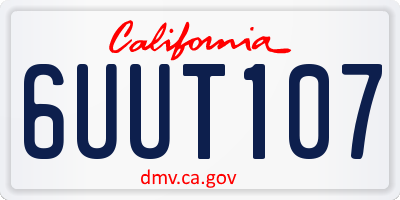 CA license plate 6UUT107