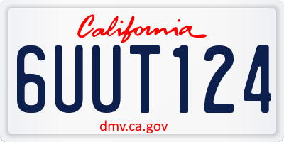 CA license plate 6UUT124