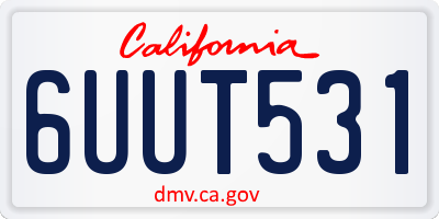 CA license plate 6UUT531