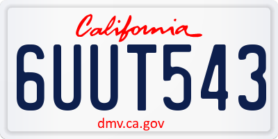 CA license plate 6UUT543
