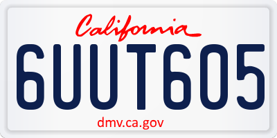 CA license plate 6UUT605