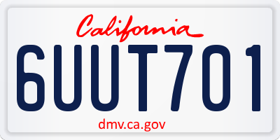 CA license plate 6UUT701