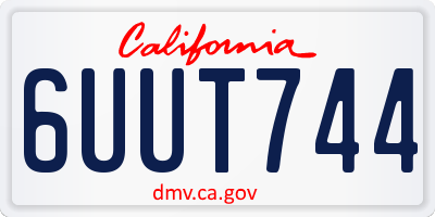 CA license plate 6UUT744