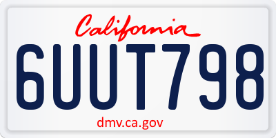 CA license plate 6UUT798