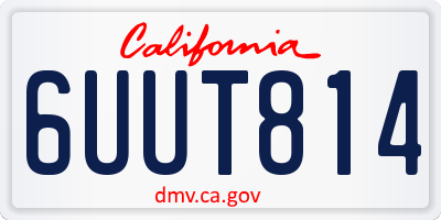 CA license plate 6UUT814