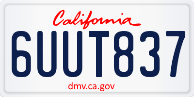 CA license plate 6UUT837