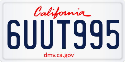 CA license plate 6UUT995