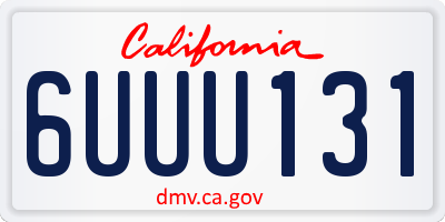CA license plate 6UUU131
