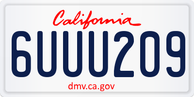 CA license plate 6UUU209