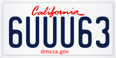 CA license plate 6UUU63