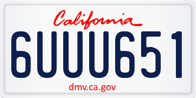 CA license plate 6UUU651
