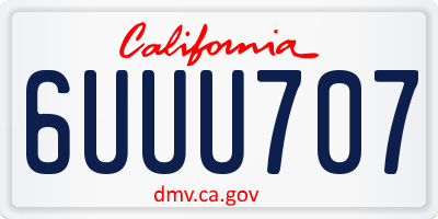 CA license plate 6UUU707