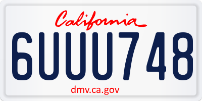 CA license plate 6UUU748