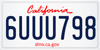 CA license plate 6UUU798
