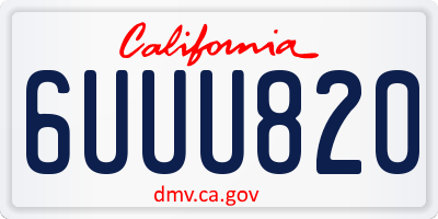 CA license plate 6UUU820