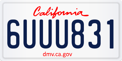 CA license plate 6UUU831
