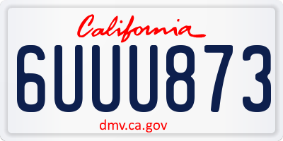 CA license plate 6UUU873
