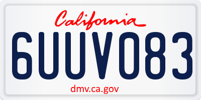 CA license plate 6UUV083