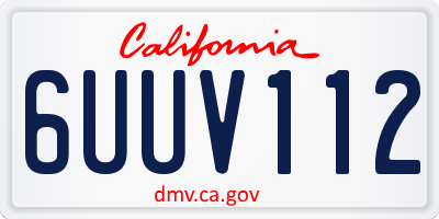 CA license plate 6UUV112