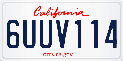 CA license plate 6UUV114