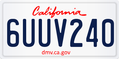 CA license plate 6UUV240