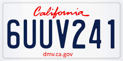 CA license plate 6UUV241