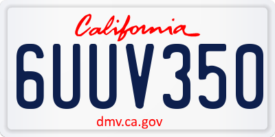 CA license plate 6UUV350