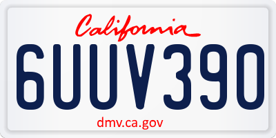 CA license plate 6UUV390