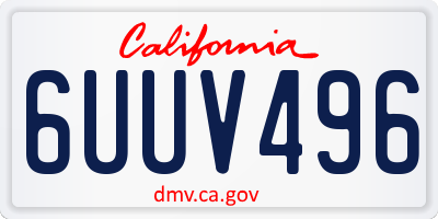 CA license plate 6UUV496