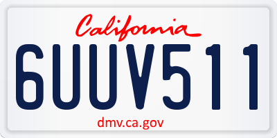 CA license plate 6UUV511