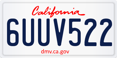 CA license plate 6UUV522